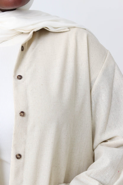 Sand Buttoned Linen Wear