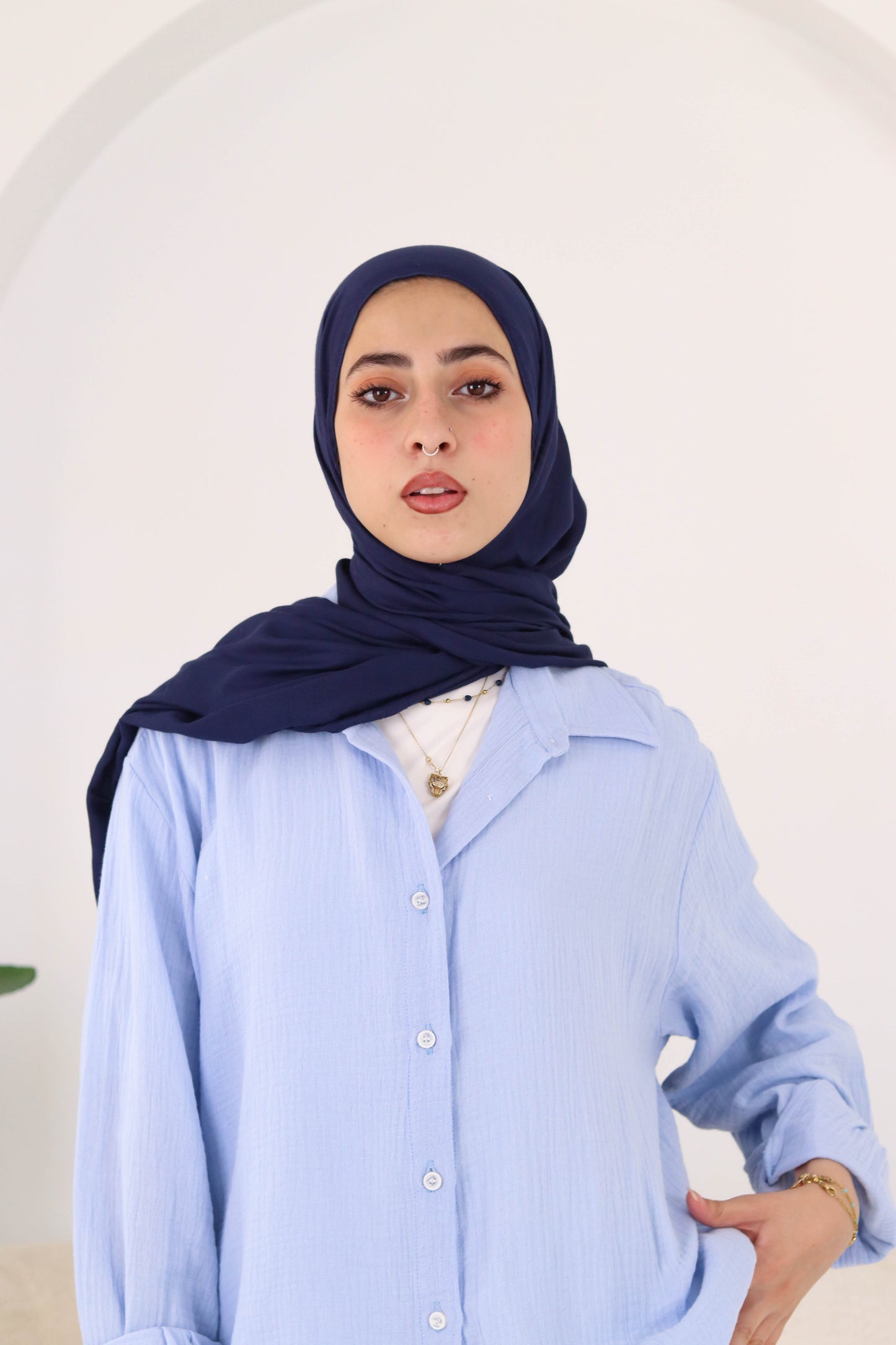 Sky Blue Crinkled Shirt