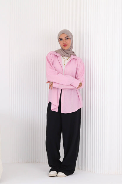 Baby Pink Linen Shirt