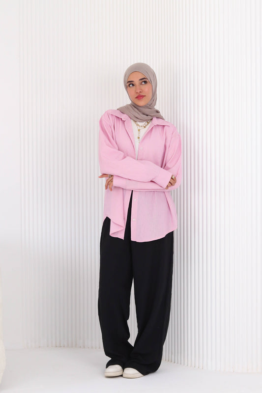 Baby Pink Linen Shirt