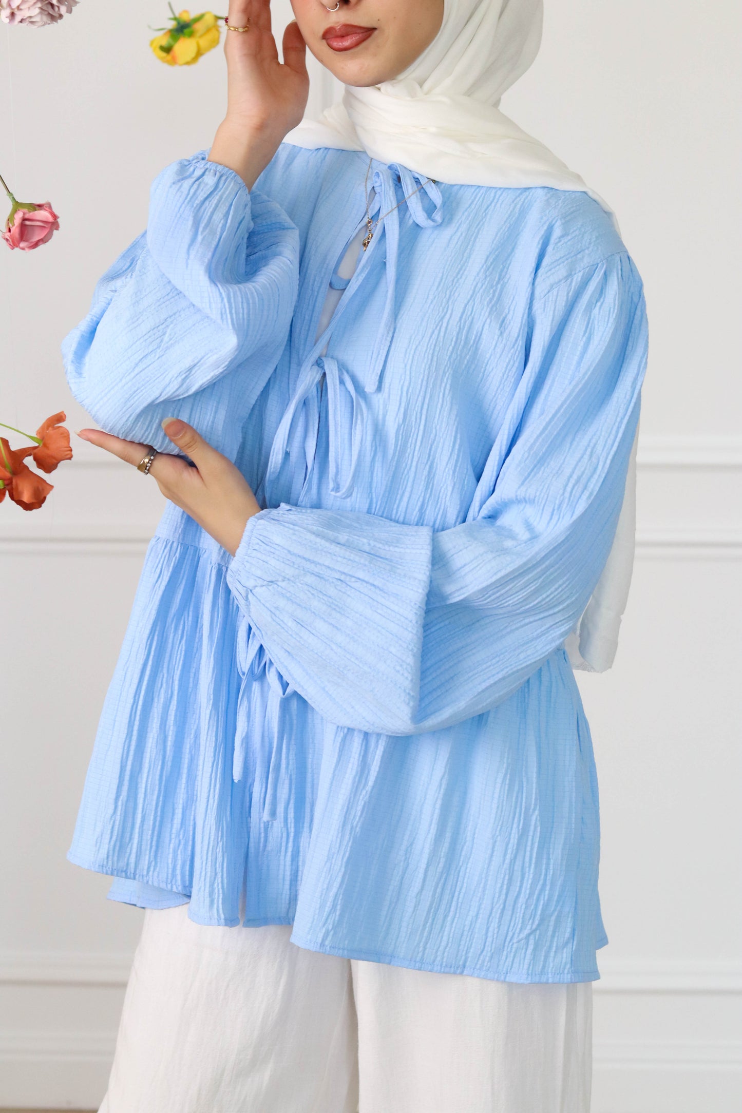 Sky Blue Ribbons Blouse