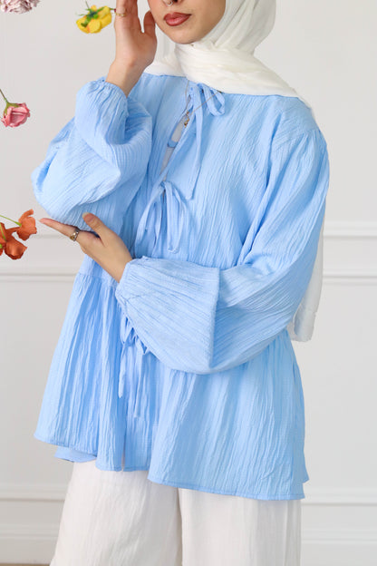 Sky Blue Ribbons Blouse