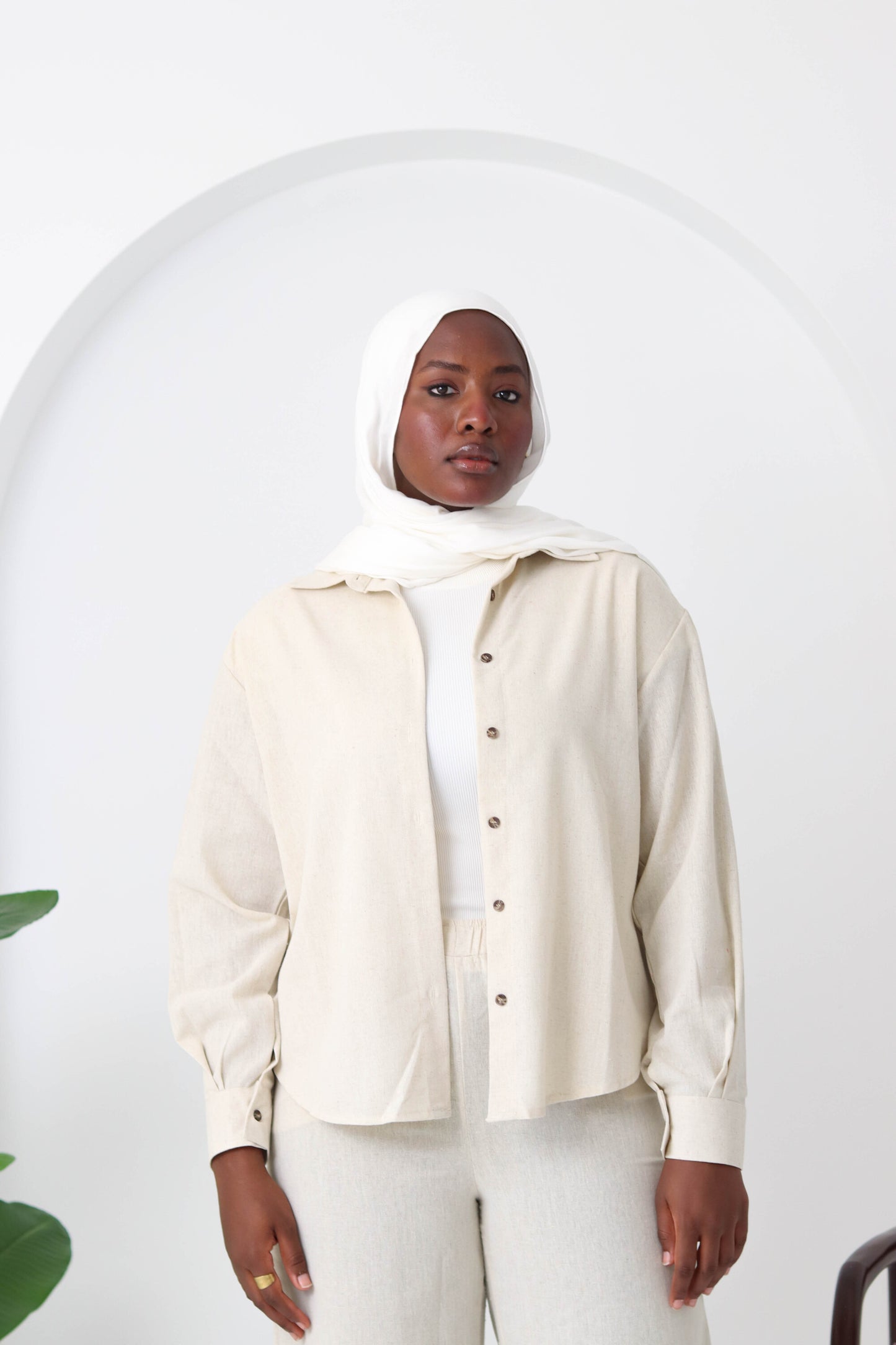 Sand Buttoned Linen Wear