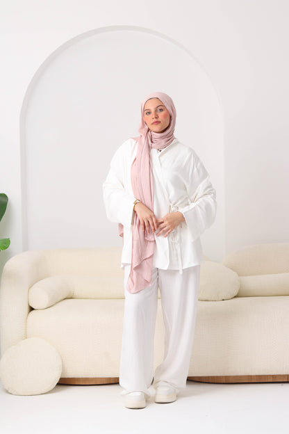 Cream Ribboned Linen Set