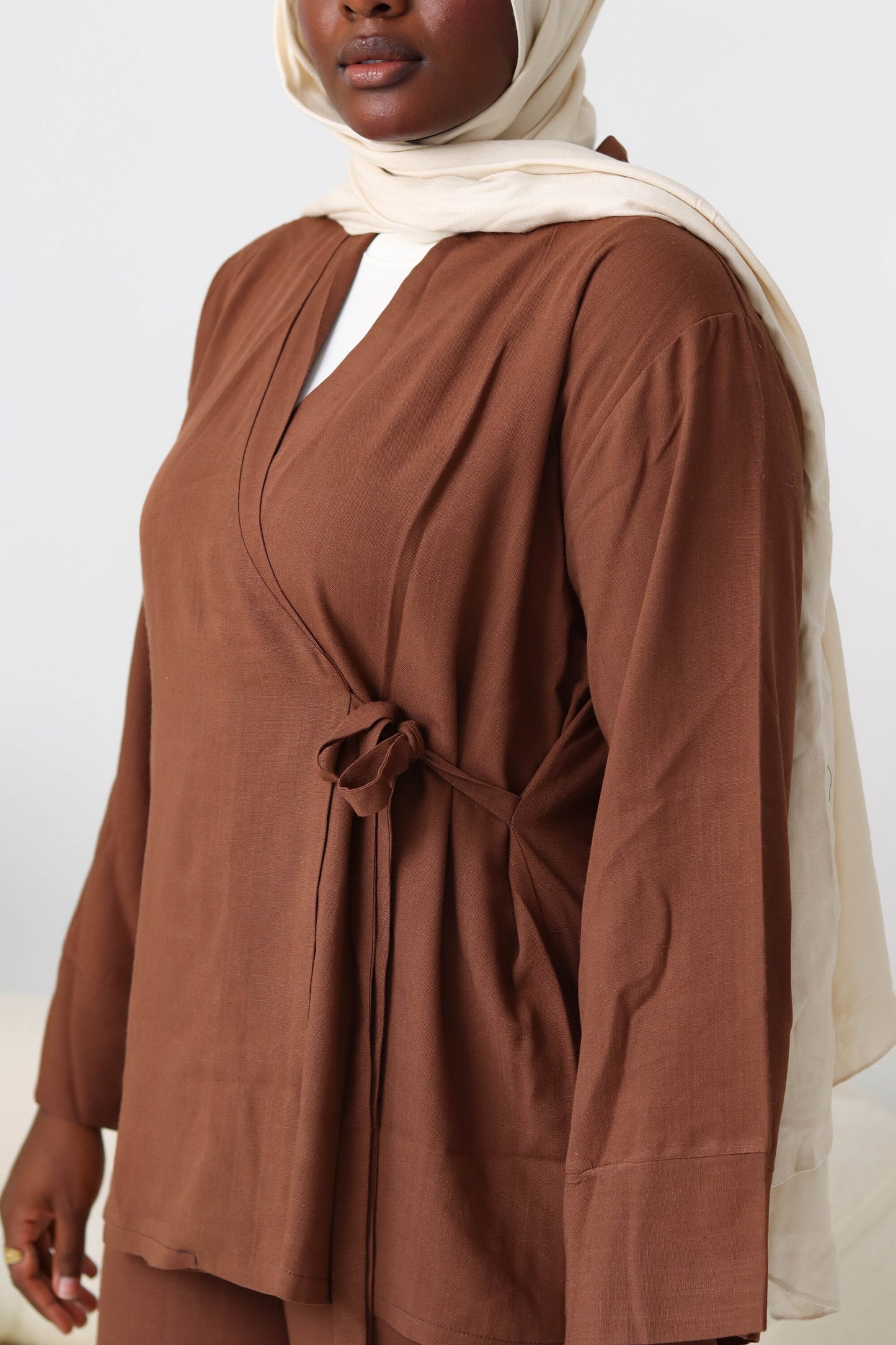 Chocolate Ribboned Linen Set