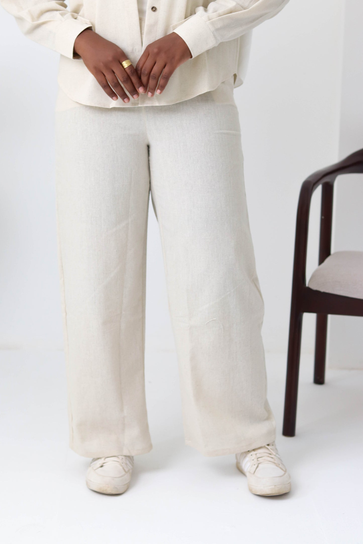 Sand Buttoned Linen Wear