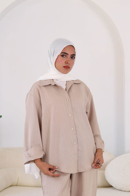 Cafe Thin Stripped Linen Wear