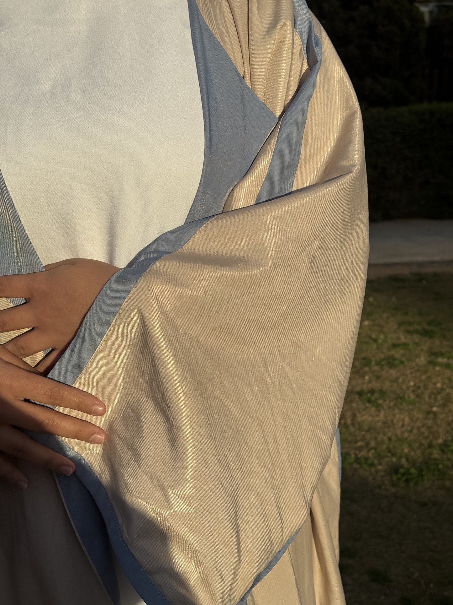 Blue & Beige Double- Face Abaya