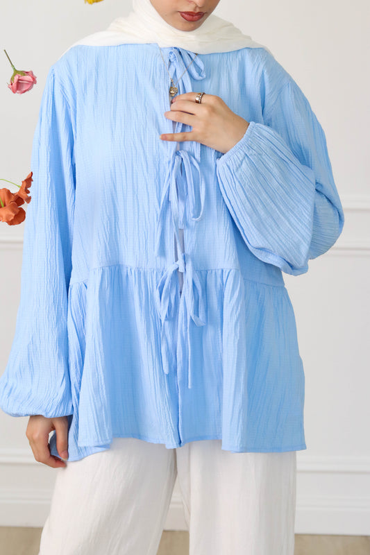 Sky Blue Ribbons Blouse