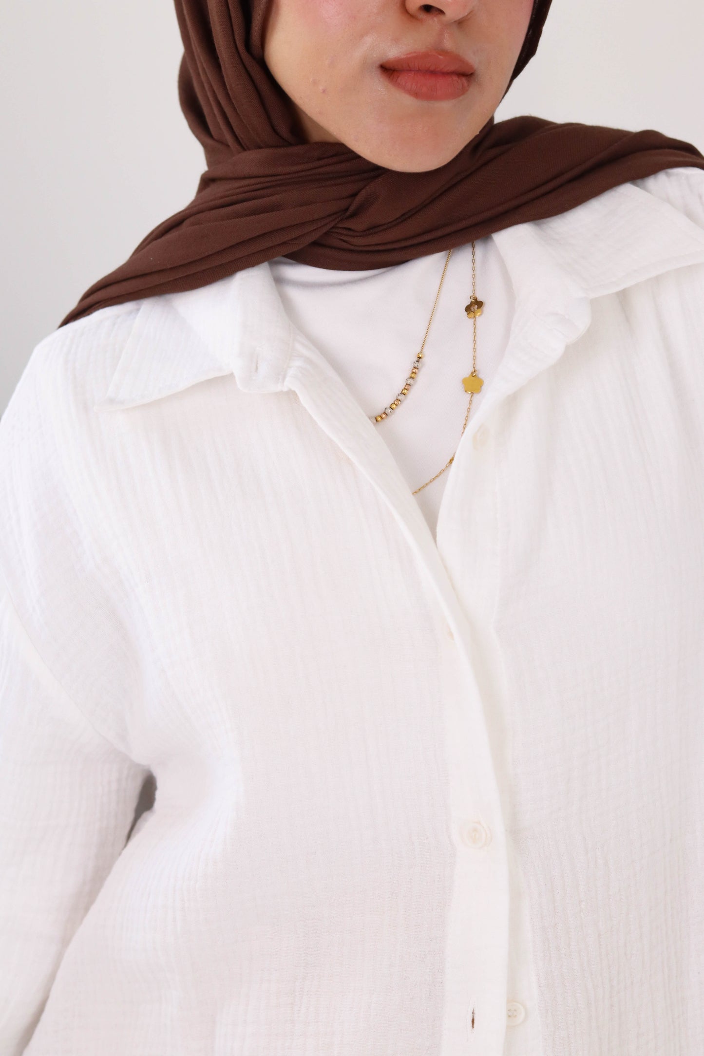 Cream Crinkled Shirt