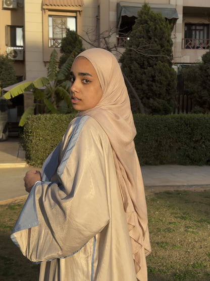 Blue & Beige Double- Face Abaya