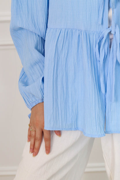 Sky Blue Ribbons Blouse