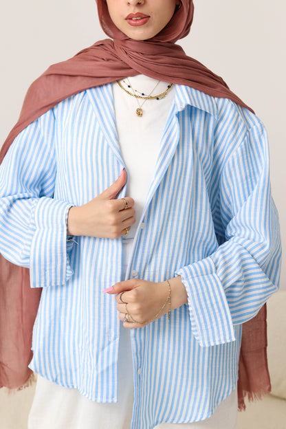 Blue Stripped Linen Shirt