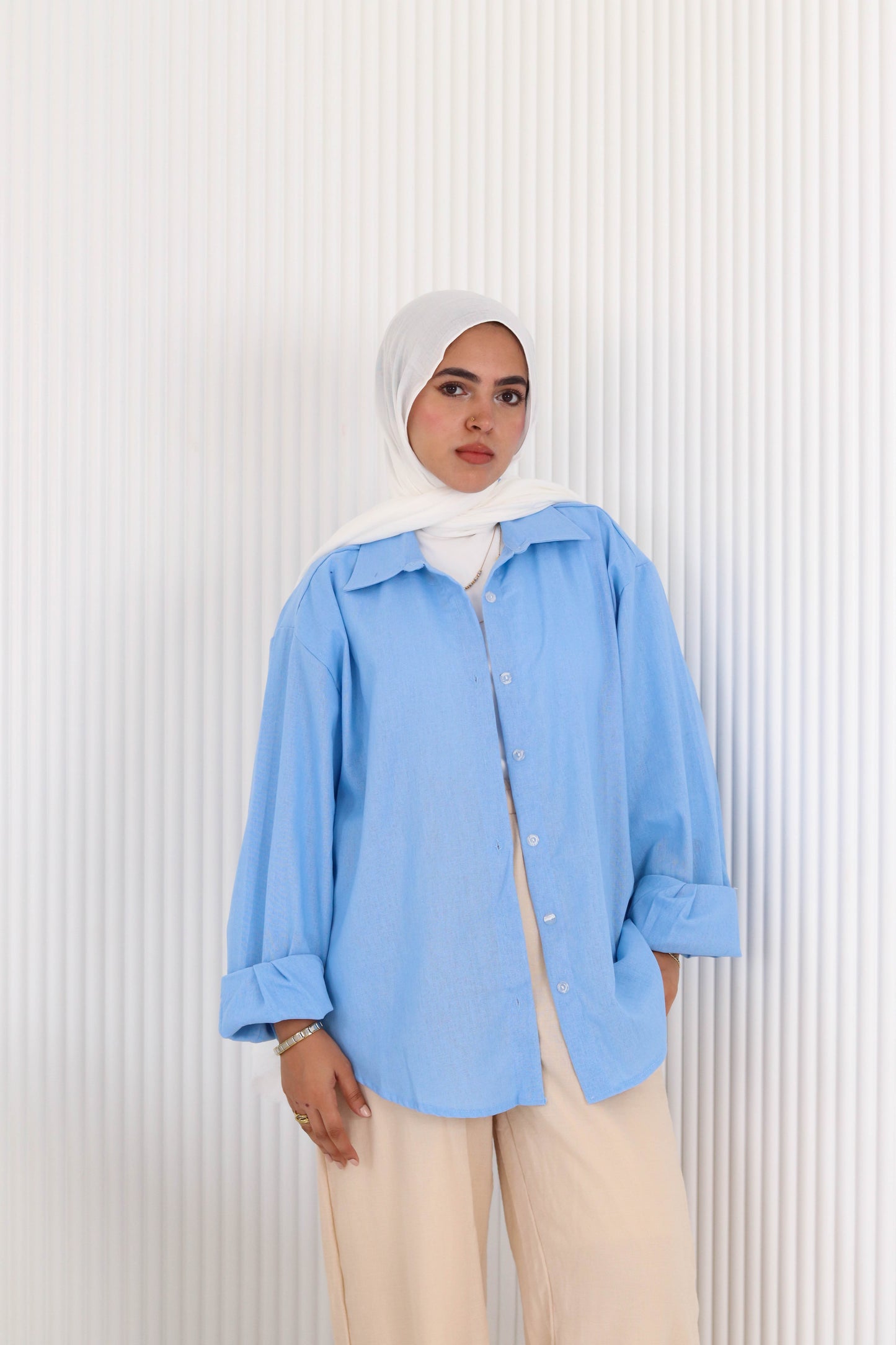 Sky Blue Linen Shirt