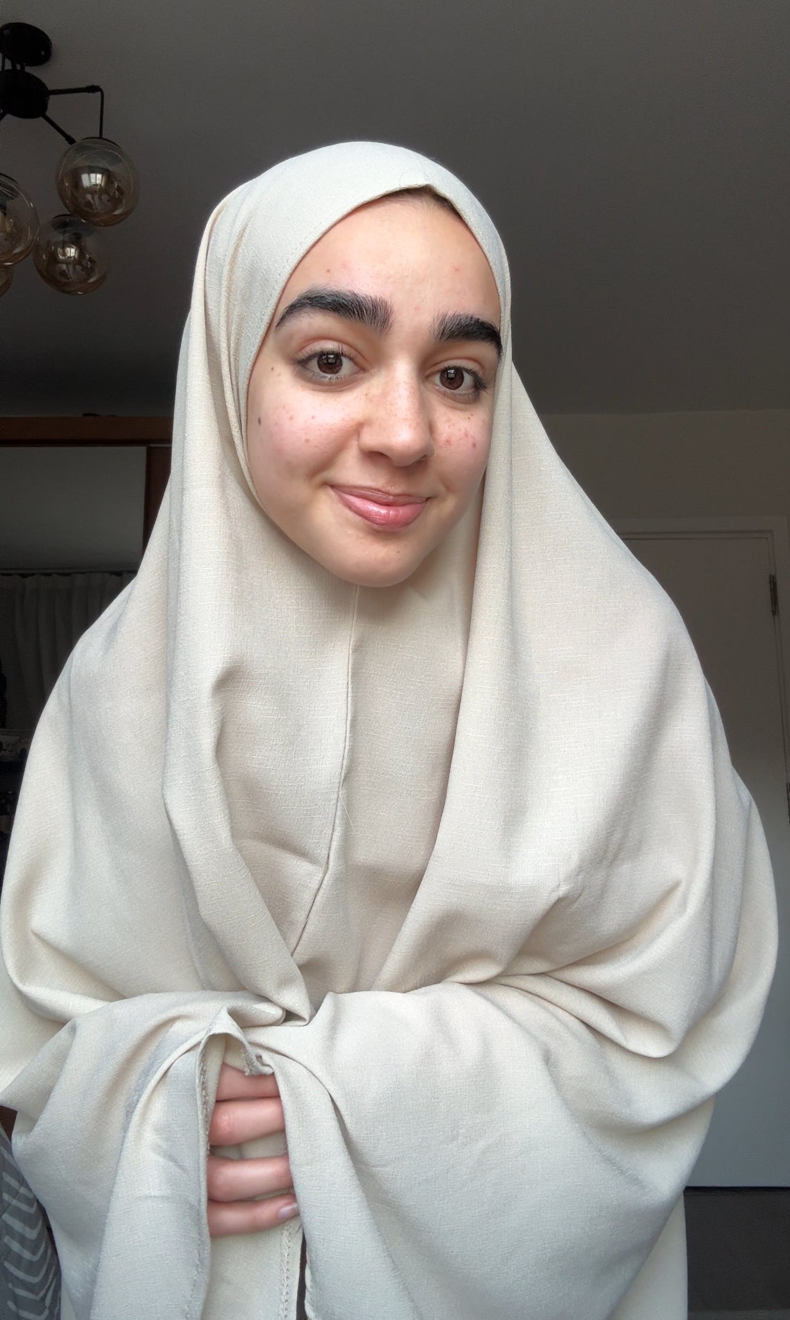 Sleeveless Beige Prayer Wear