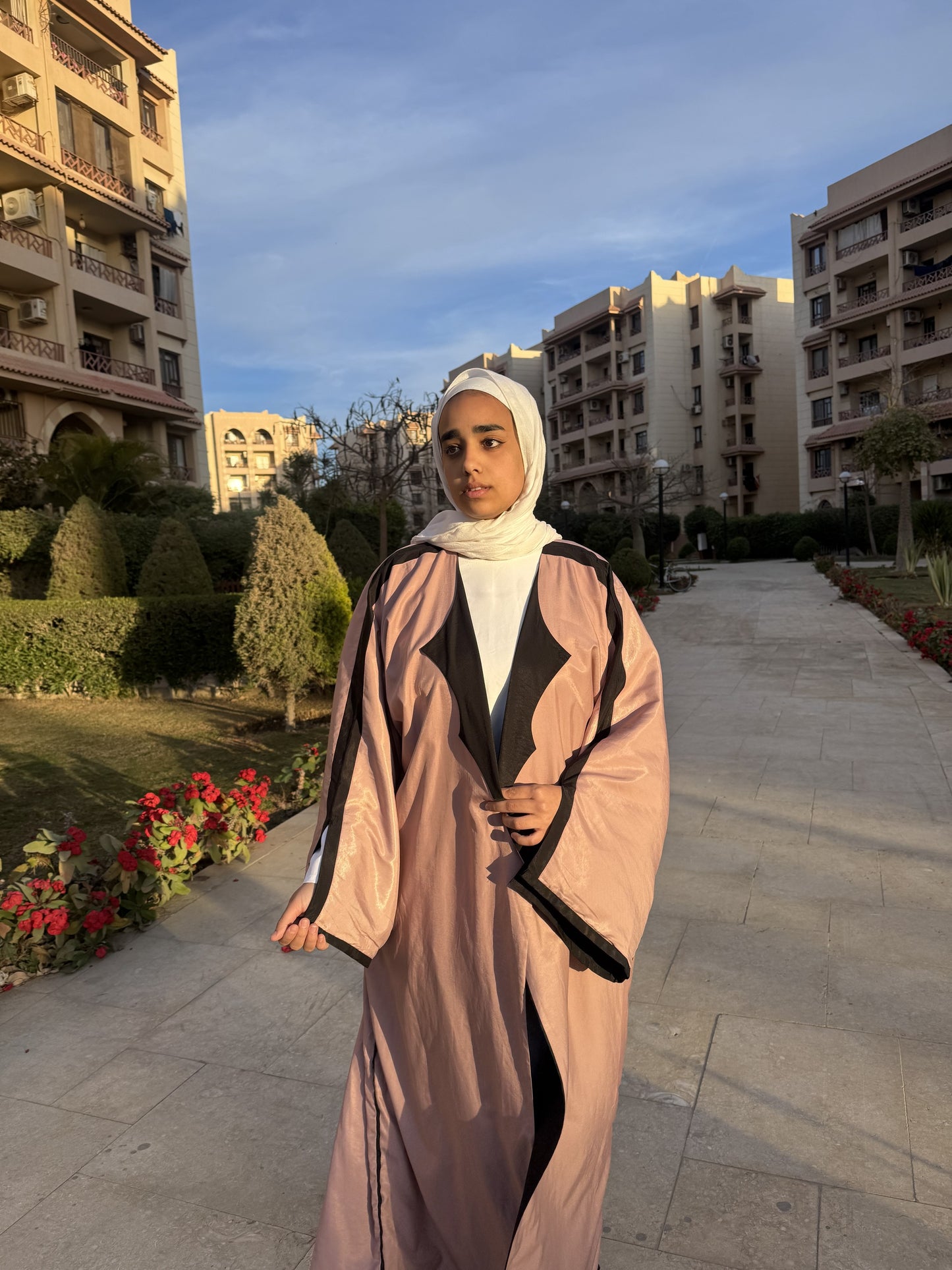 Black & Pink Double- Face Abaya