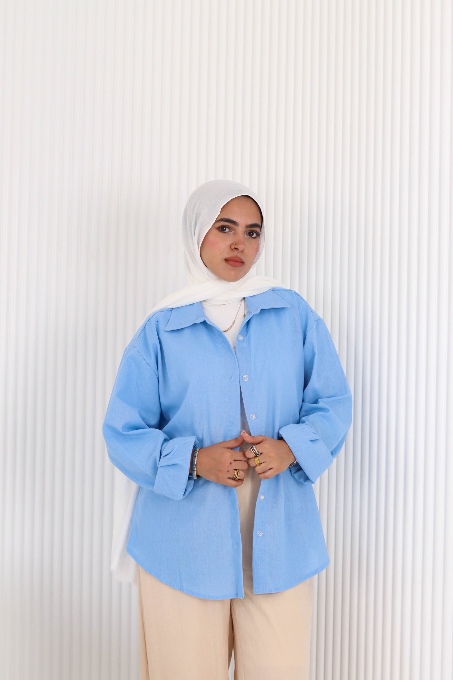 Sky Blue Linen Shirt