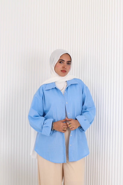 Sky Blue Linen Shirt