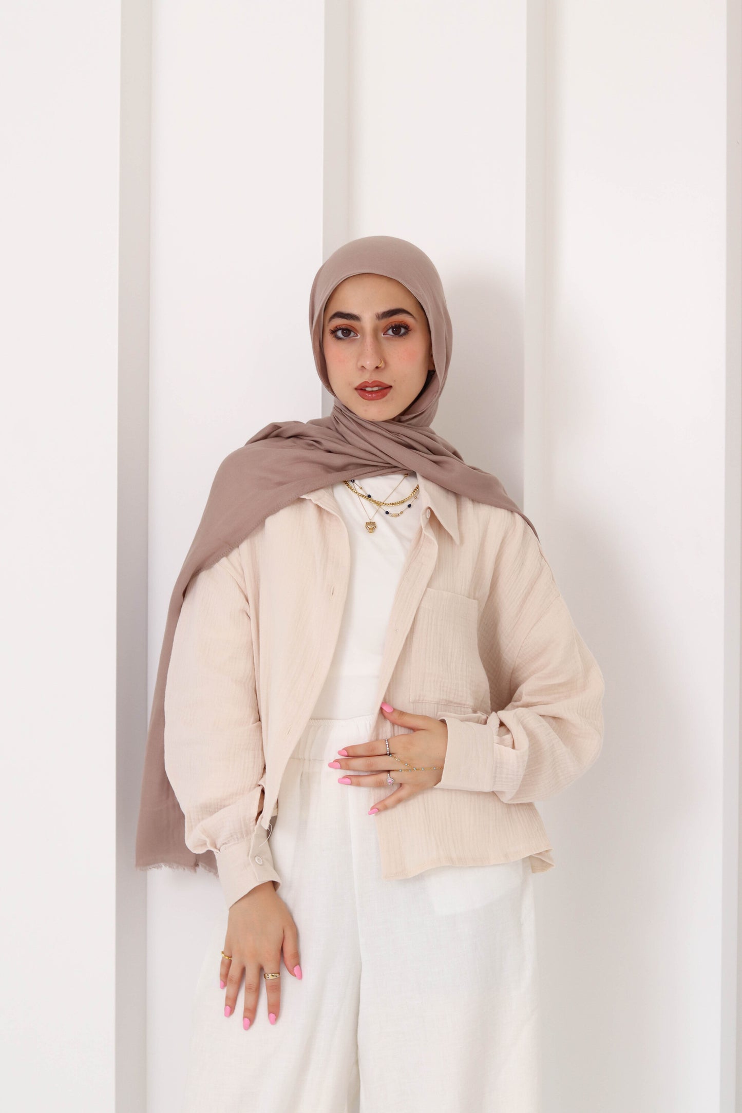 Cafe Cropped Crinkled Shirt