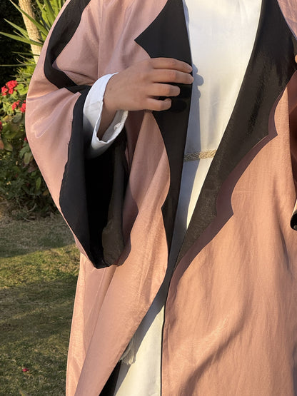 Black & Pink Double- Face Abaya
