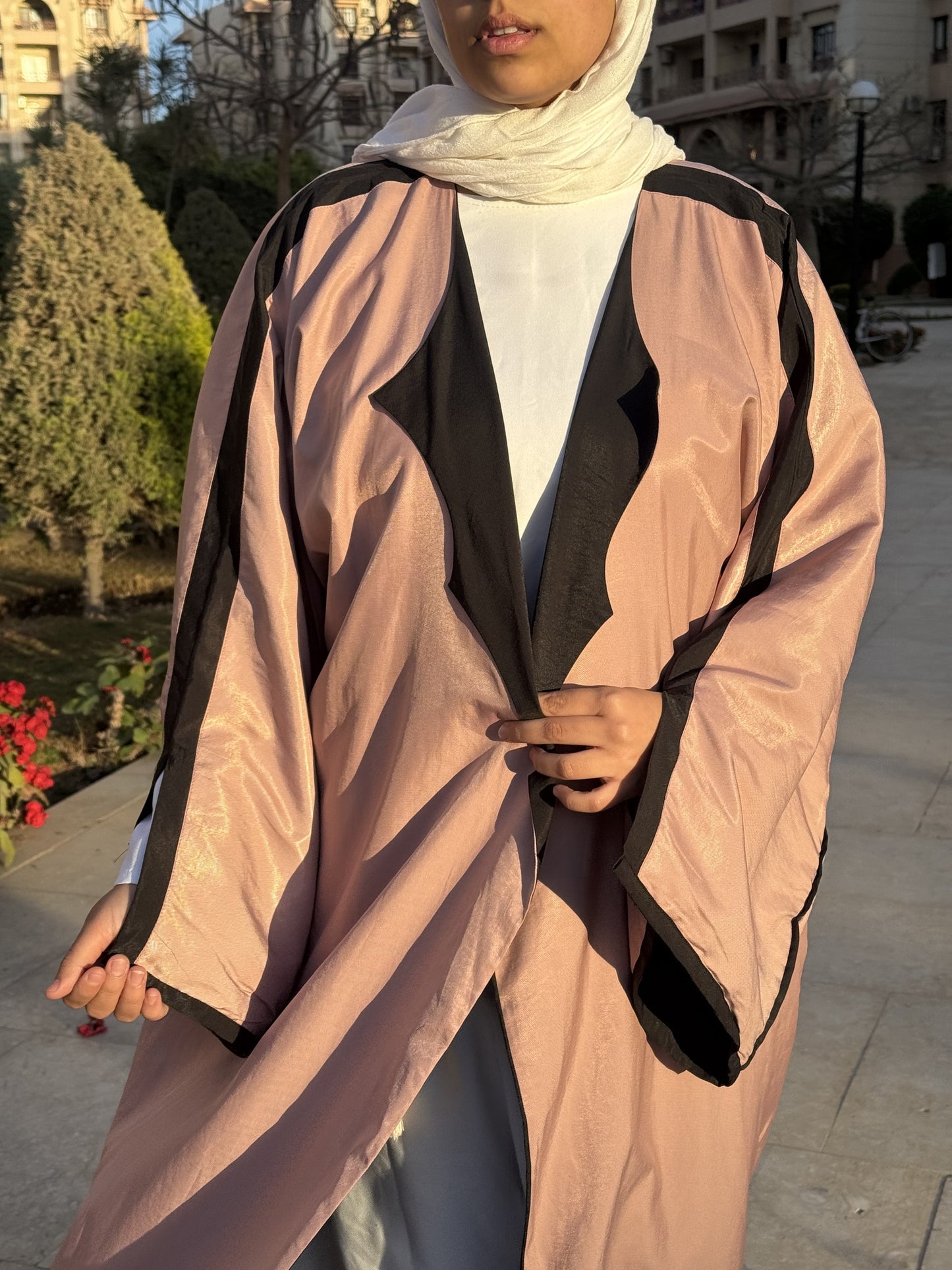 Black & Pink Double- Face Abaya
