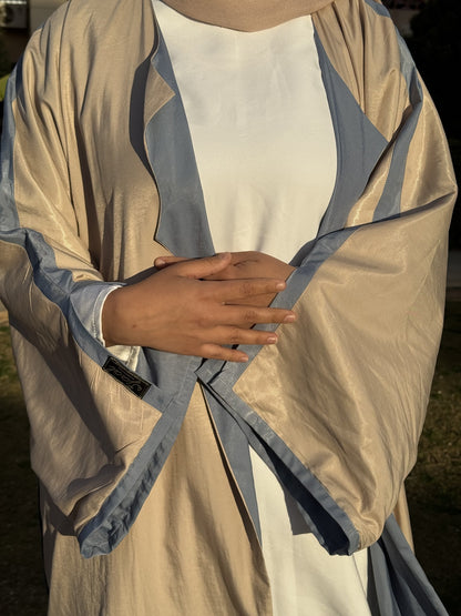 Blue & Beige Double- Face Abaya
