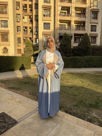 Blue & Beige Double- Face Abaya