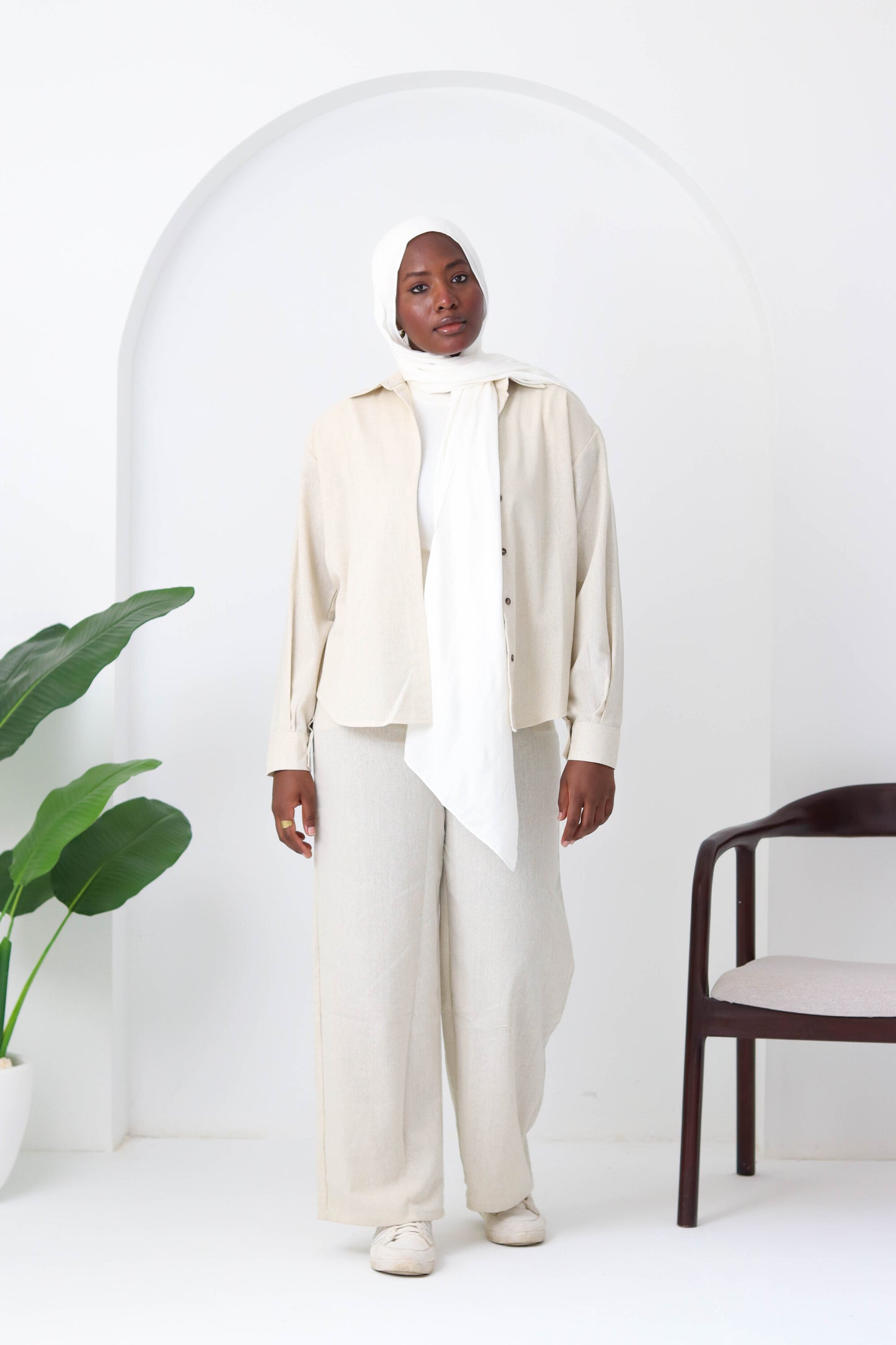 Sand Buttoned Linen Wear