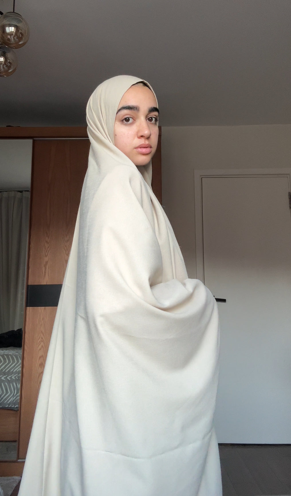 Sleeveless Beige Prayer Wear