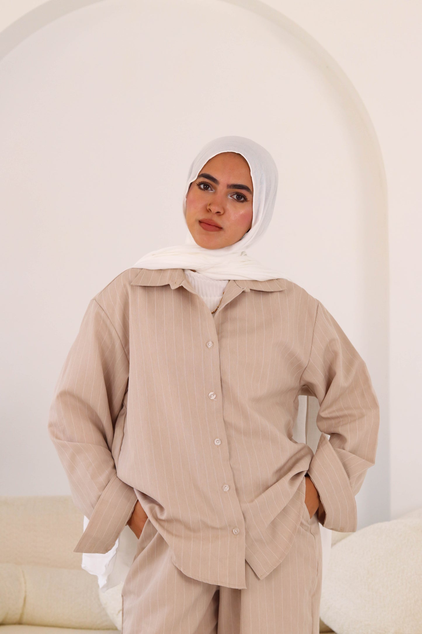 Cafe Thin Stripped Linen Wear