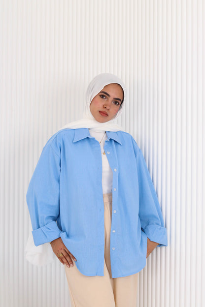 Sky Blue Linen Shirt