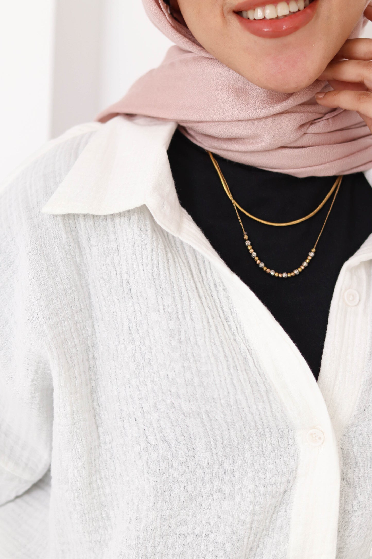 Cream Cropped Crinkled Shirt