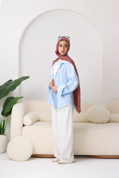 Blue Stripped Linen Shirt