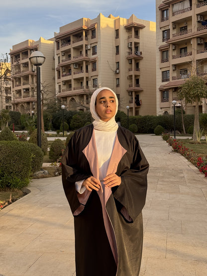 Black & Pink Double- Face Abaya