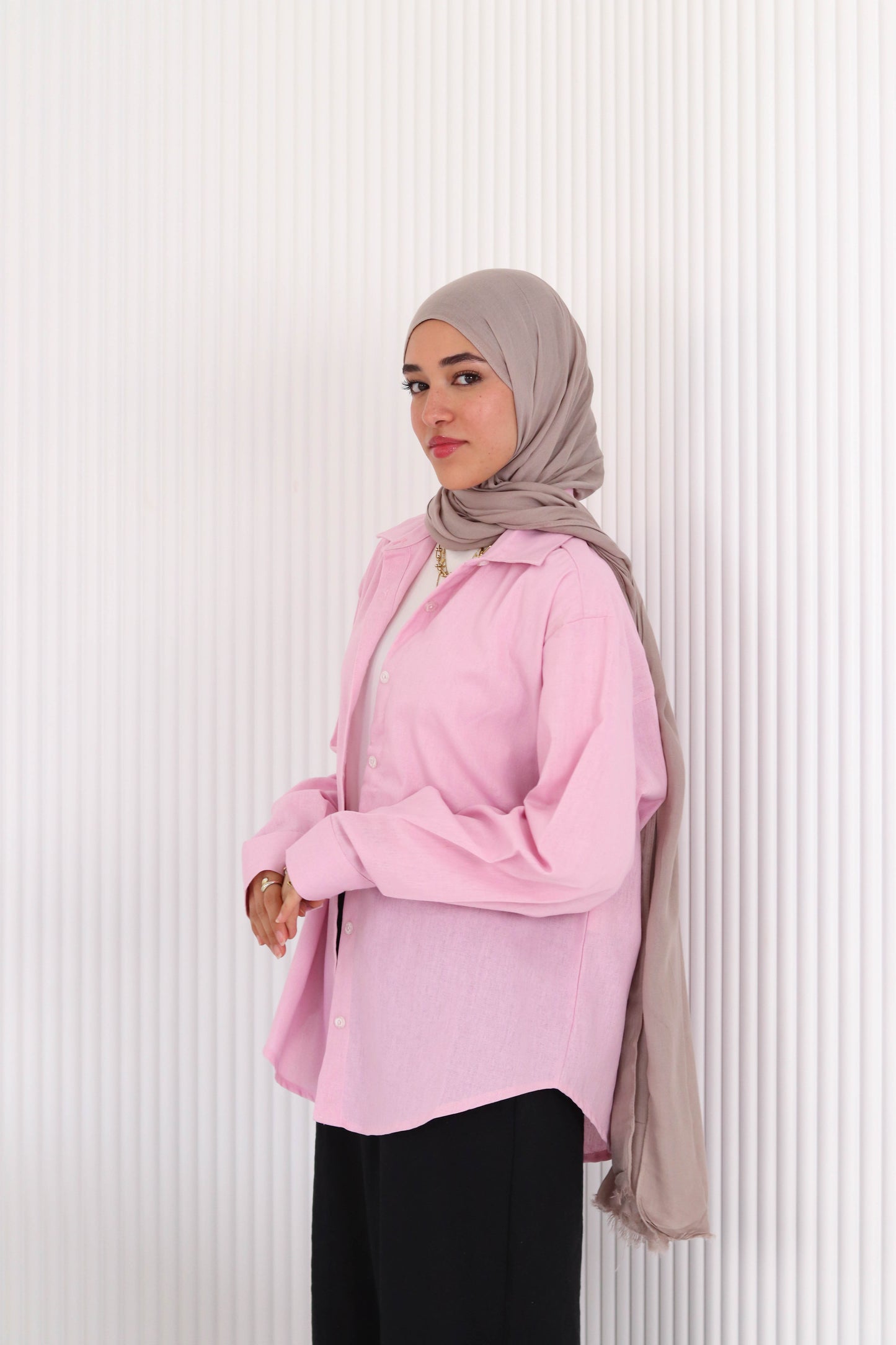 Baby Pink Linen Shirt