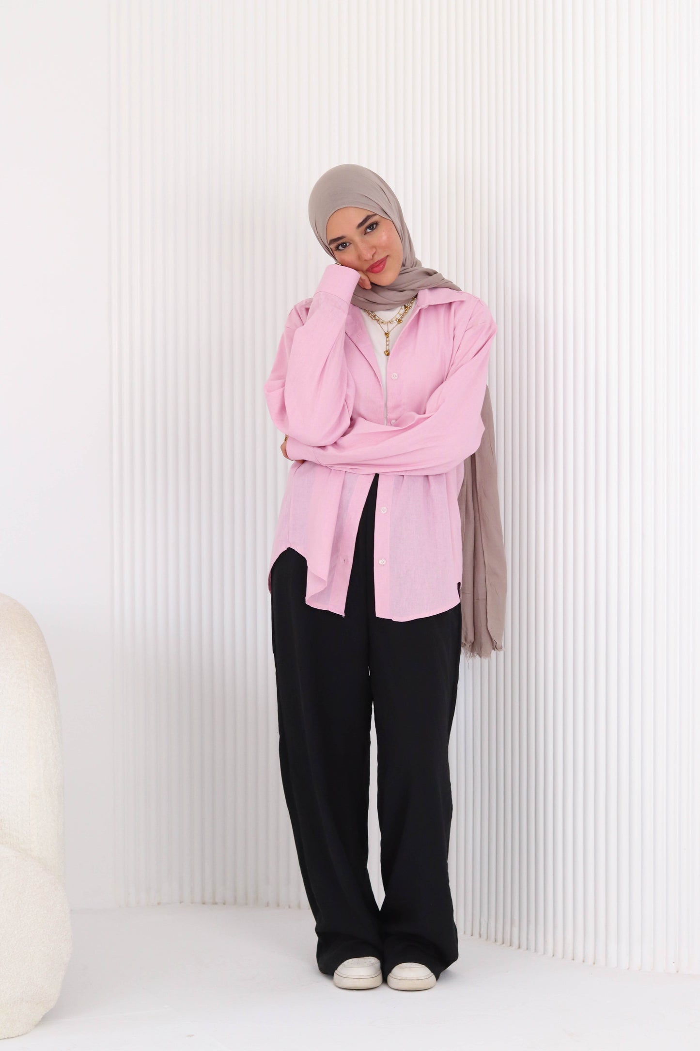 Baby Pink Linen Shirt