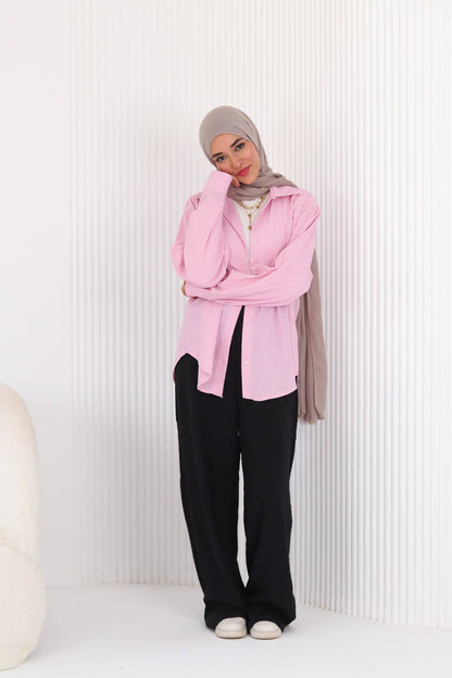 Baby Pink Linen Shirt