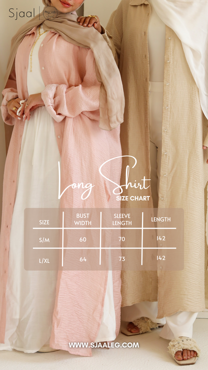 Sand Long Shimmery Shirt