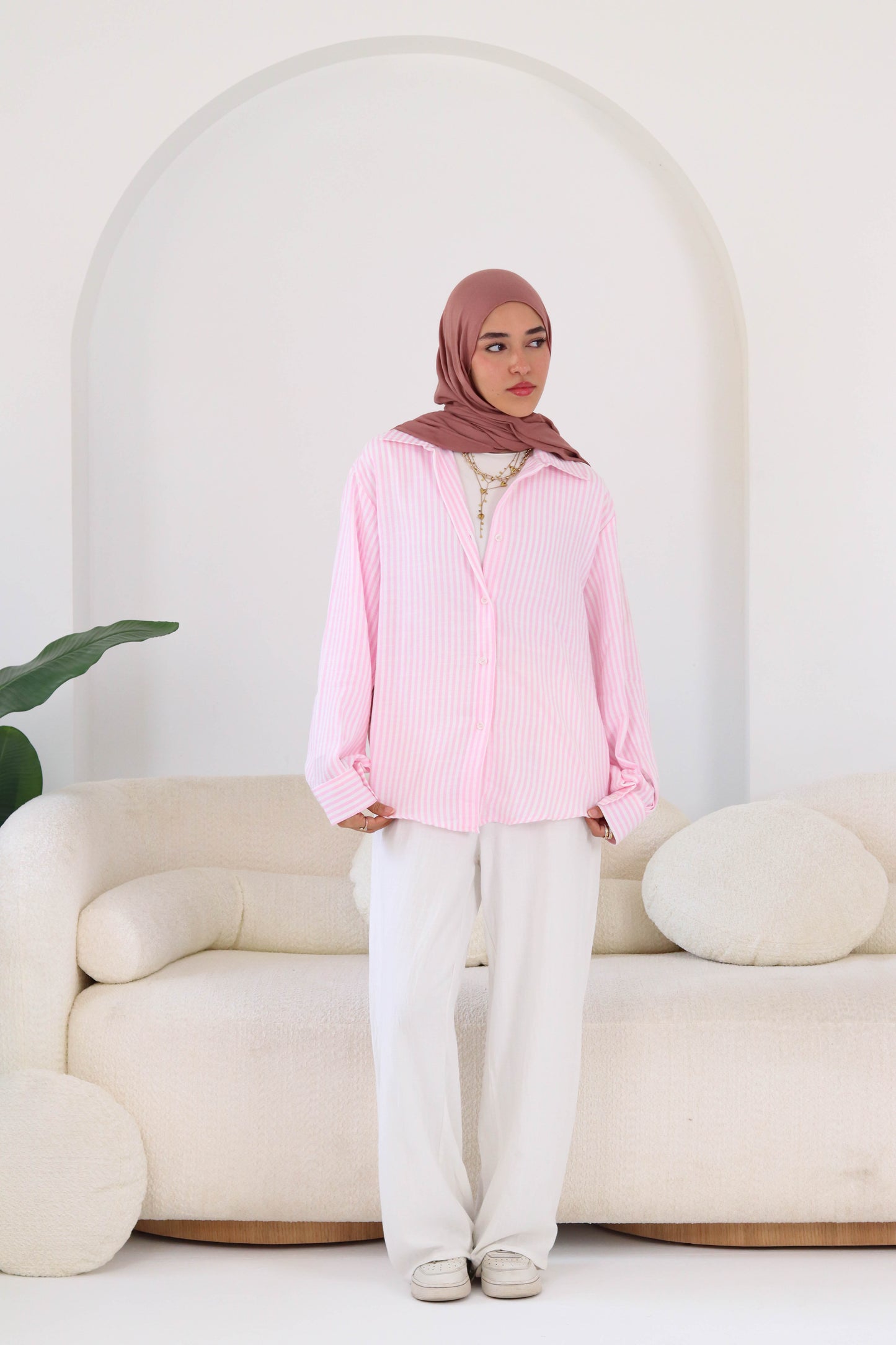 Pink Stripped Linen Shirt