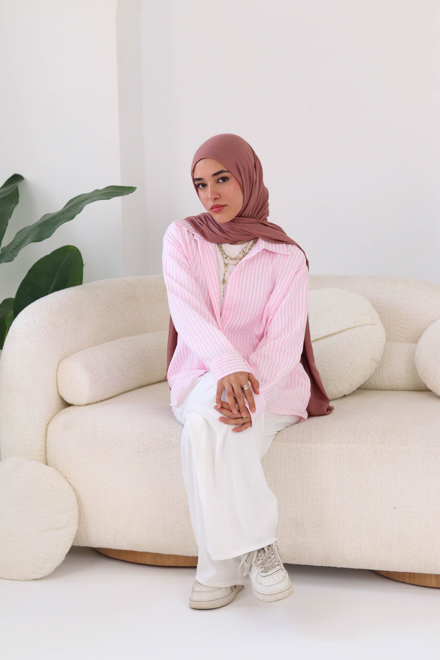 Pink Stripped Linen Shirt