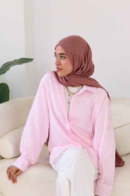 Pink Stripped Linen Shirt