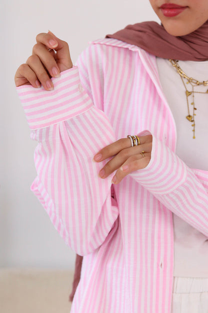 Pink Stripped Linen Shirt