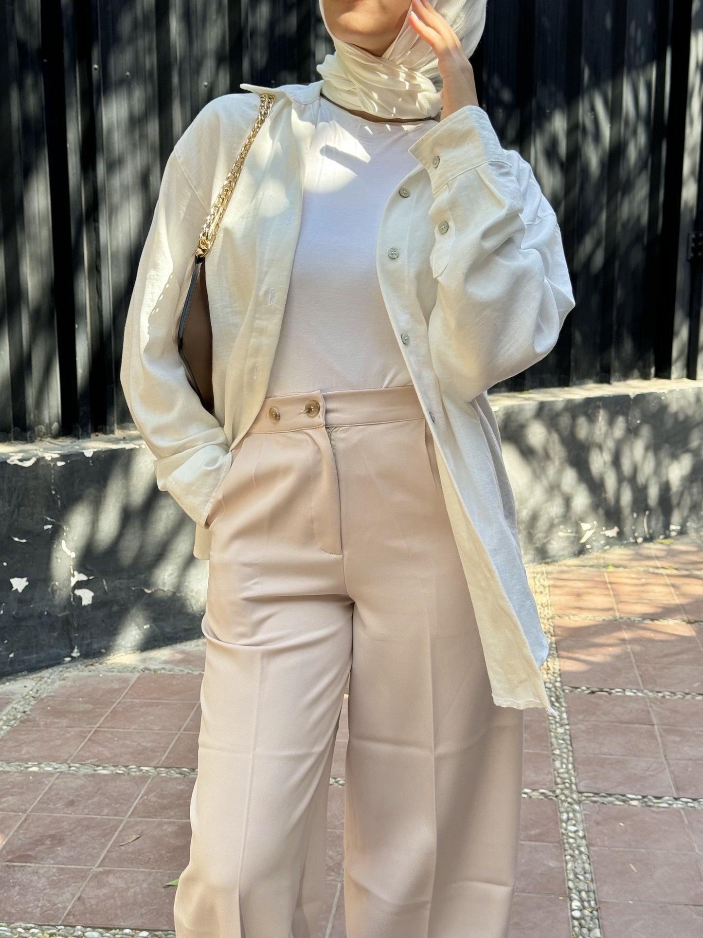 Beige Formal Pants