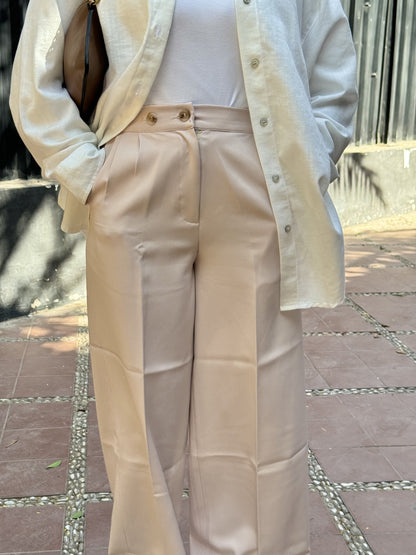 Beige Formal Pants