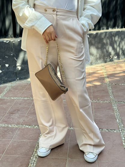 Beige Formal Pants