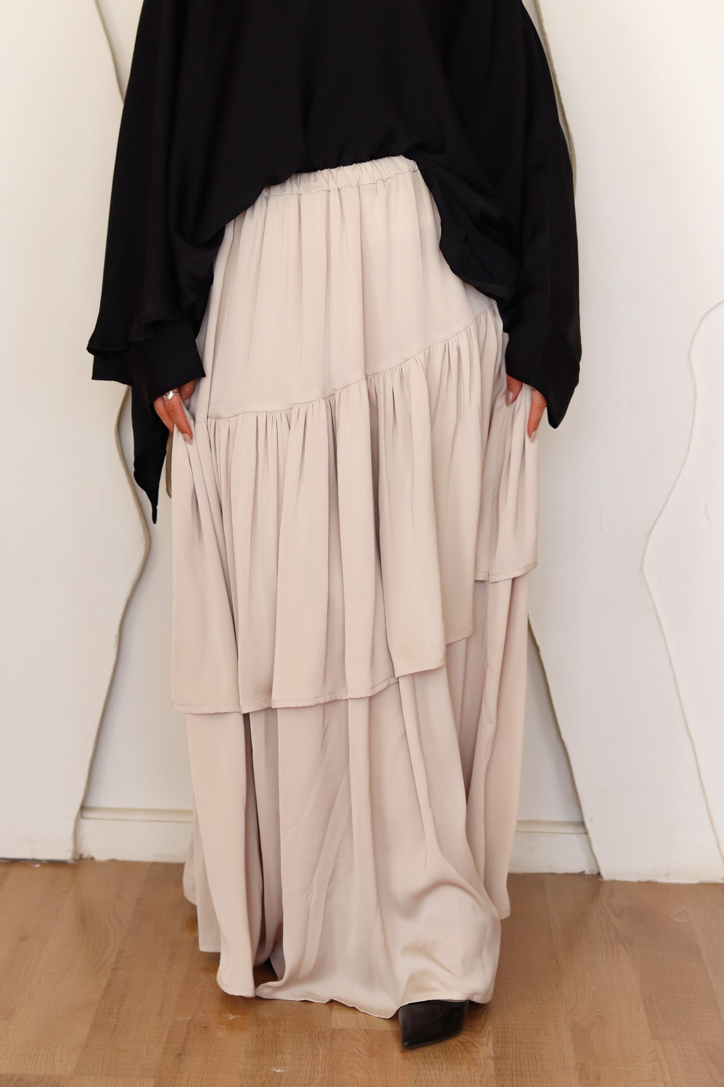Champagne Satin Skirt