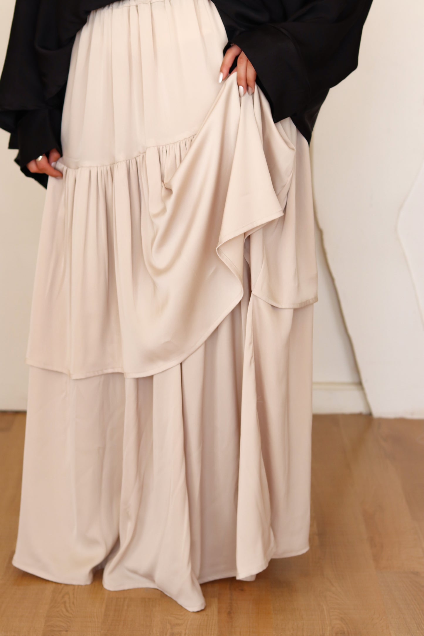 Champagne Satin Skirt