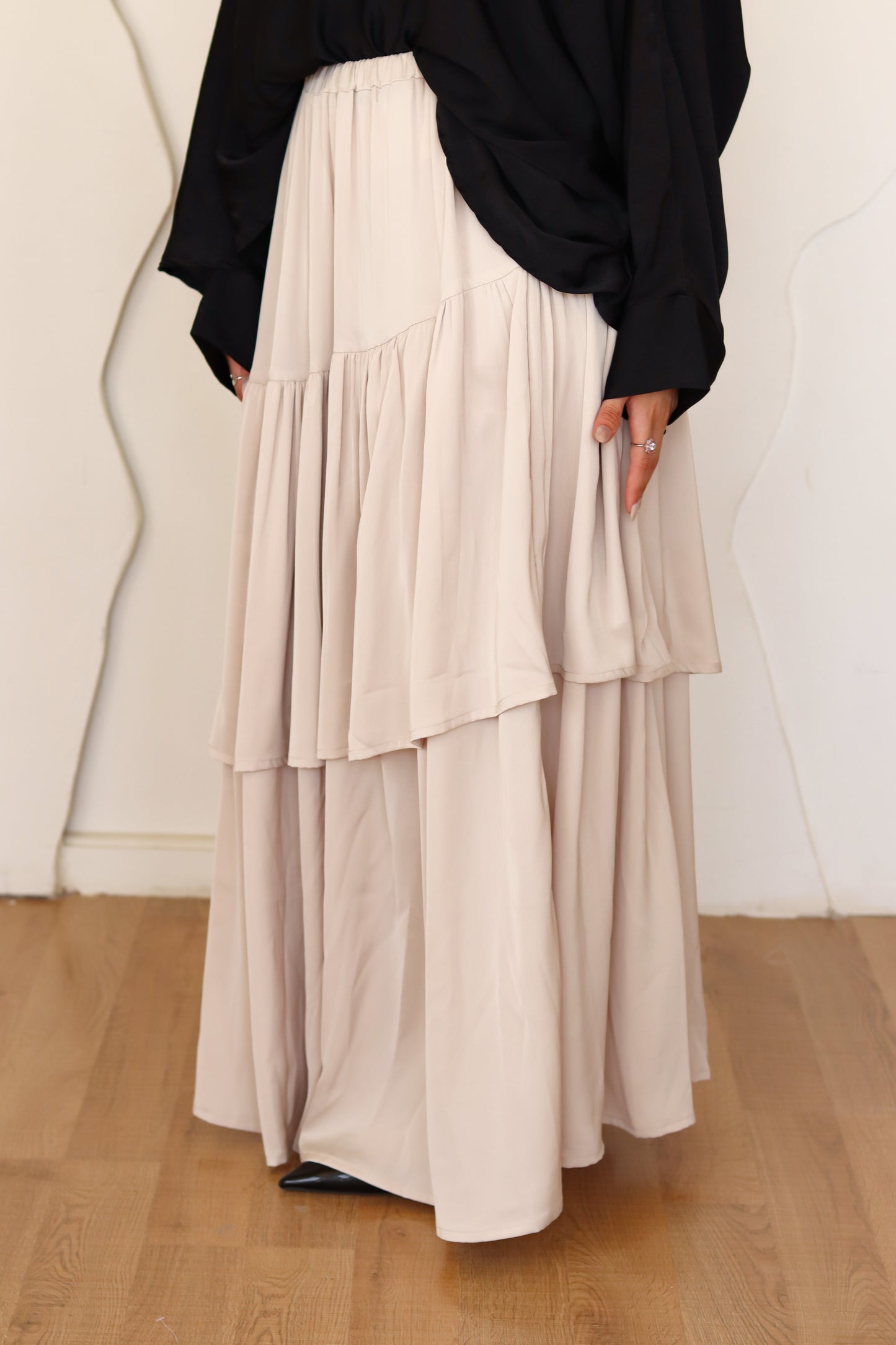 Champagne Satin Skirt