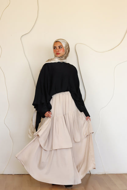 Champagne Satin Skirt