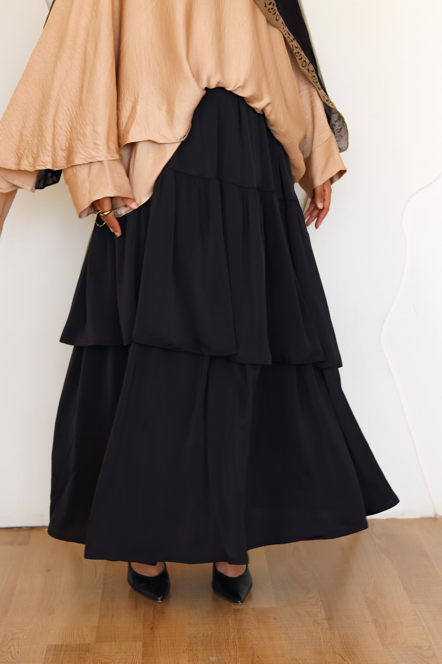 Black Satin Skirt